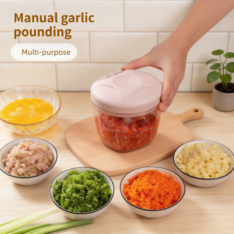 Food Processor Large - Large Manual Garlic Crusher Mincer Durable