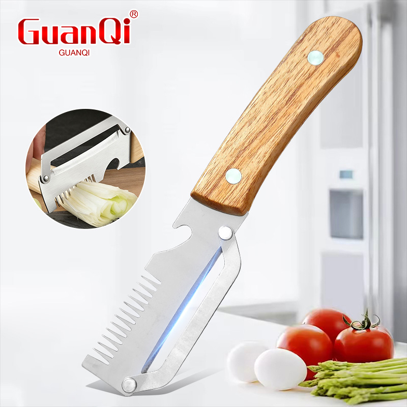 Kitchen Appliances Japan - Multi-functional Peeler Stainless Steel Wood Handle