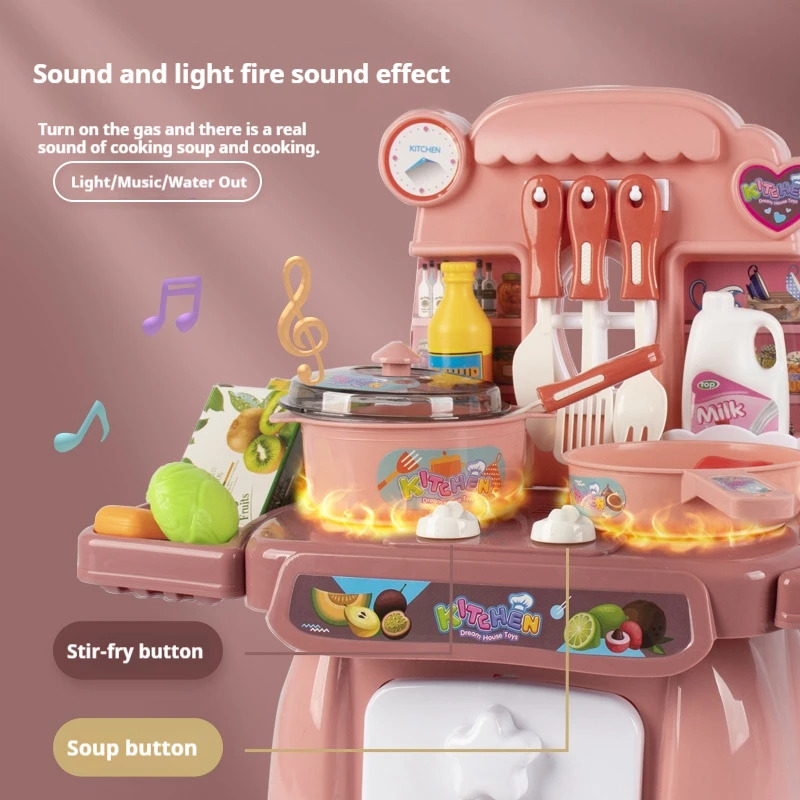 Kitchen Appliances For Kids - Simulated Kitchen Play Set with Lights