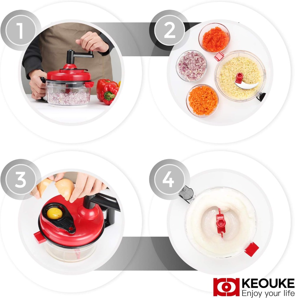 Hand Crank Food Chopper - Manu - Food Processor Large ulasan dan harga