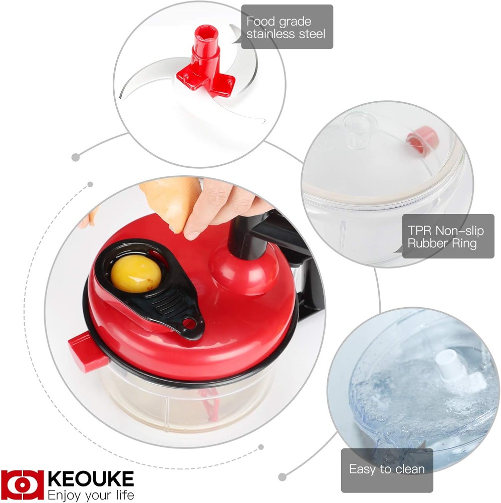 Hand Crank Food Chopper - Manu - Food Processor Large ulasan dan harga