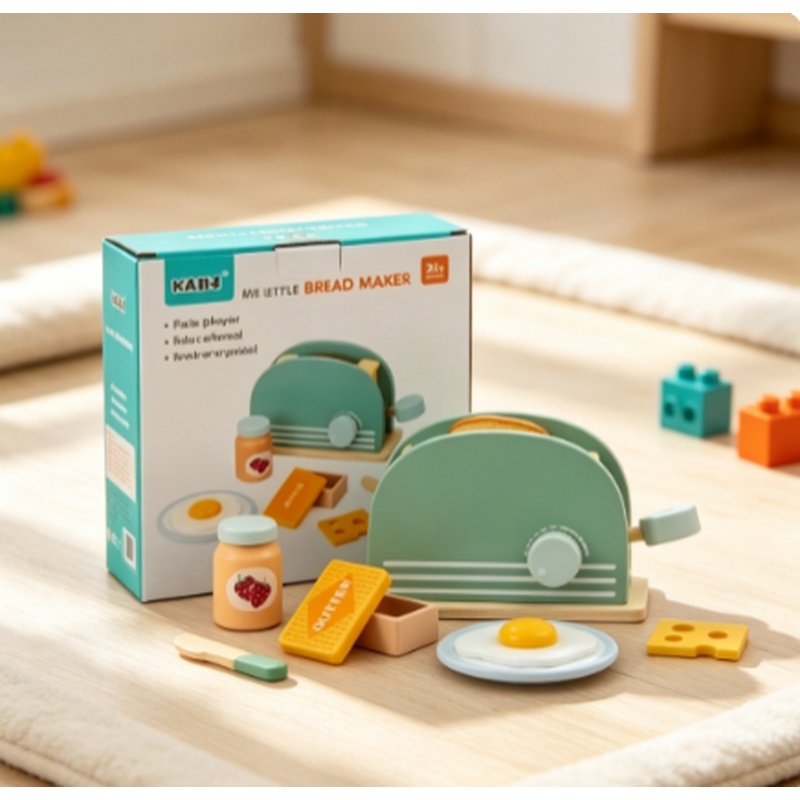 Wooden Simulation Toaster Toy  - Kitchen Appliances For Kids ulasan dan harga