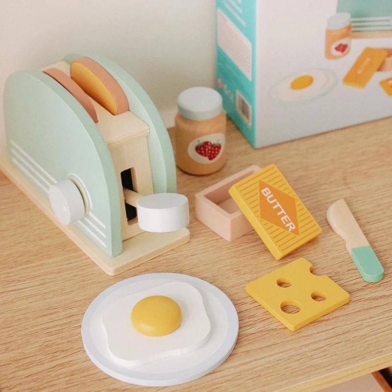 Wooden Simulation Toaster Toy  - Kitchen Appliances For Kids ulasan dan harga