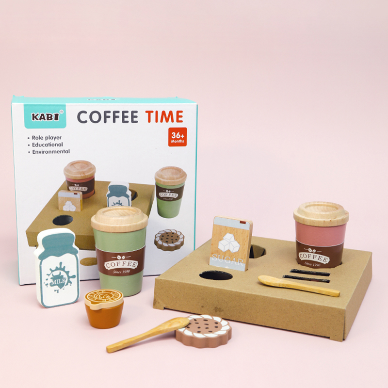 Kids Wooden Coffee Toy Set Tod - Kitchen Appliances For Kids ulasan dan harga