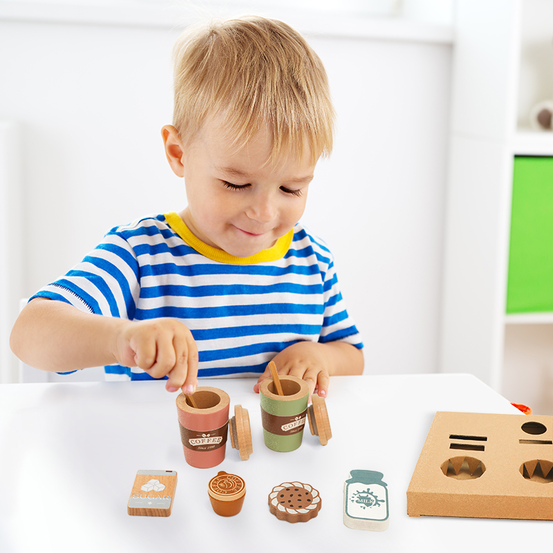 Kids Wooden Coffee Toy Set Tod - Kitchen Appliances For Kids ulasan dan harga