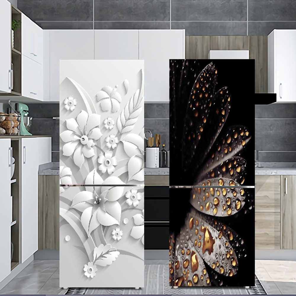 White Flower Refrigerator Deco - Kitchen Appliances Refrigerators ulasan dan harga